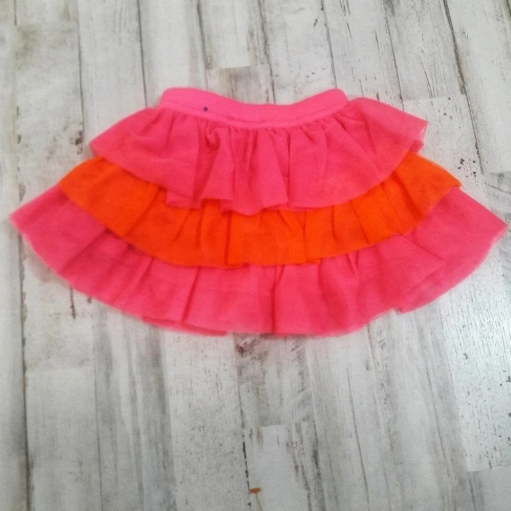 Children's Place Pink Orange Lace Tutu Skirt 6-9m - Picture 2 of 3